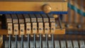 Detail of the inner workings of an antique piano Royalty Free Stock Photo