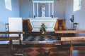 Detail of the interior of the chapel of La Meule on the island of Yeu