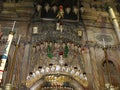 Detail of the interior decoration of the Church of the Holy Sepulcher of Jesus Christ in the city of Jerusalem, Israel Royalty Free Stock Photo