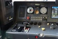 Detail interior of Japan train controller car dashboard speedometer