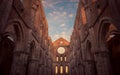 Detail of the interior of San Galgano Abbey, Tuscany Royalty Free Stock Photo