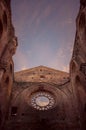 Detail of the interior of San Galgano Abbey, Tuscany Royalty Free Stock Photo