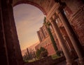 Detail of the interior of San Galgano Abbey, Tuscany Royalty Free Stock Photo