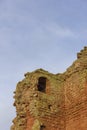 Detail of the internal structure of the Red Castle Keep at Lunan Bay, showing an Arched recess Royalty Free Stock Photo