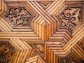 Detail Of An Intricately Carved Wooden Door