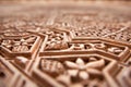 Detail of Islamic, Moorish, tile work at Alhambra, Granada, Spain. Great background texture. travel tourism destination La