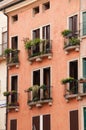 The detail of italian balconies Royalty Free Stock Photo