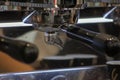 Detail of an Italian espresso coffee machine. coffee in Italy is widely used and appreciated.