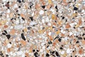 Detail of italian terrazzo floor in different colors