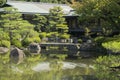 Detail of Japanese garden with water reflections Royalty Free Stock Photo