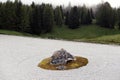 Detail of Japanese zen rock garden Royalty Free Stock Photo