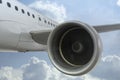 Detail of Jet Engine inflight Royalty Free Stock Photo