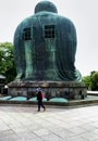 Detail of Kamakura Great Buddha Daibutsu at Buddhist Kotoku-in in Kamakura, Japan Royalty Free Stock Photo