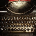 Detail of antique manual typewriter Royalty Free Stock Photo