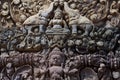 Detail of khmer stone carving Royalty Free Stock Photo