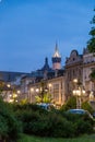 Detail of Krakow at night, Poland