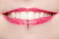 Smiling Mouth with Labret Piercing