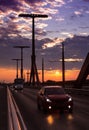 Lagymanyosi or Rakoczi bridge at sunrise in Budapest, Hungary Royalty Free Stock Photo