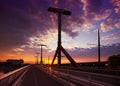 Lagymanyosi or Rakoczi bridge at sunrise in Budapest, Hungary Royalty Free Stock Photo