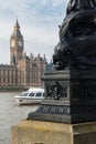 Detail of a lamppost at the edge of the Thames Royalty Free Stock Photo