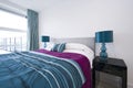 Detail of a large modern double bedroom Royalty Free Stock Photo