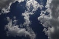 Beautiful, big, white clouds in the blue sky Royalty Free Stock Photo