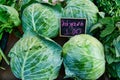 Large Green Cabbages at Greek Street Market