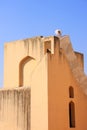 Detail of largest sundial with a person, Jantar Mantar in Jaipur