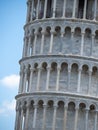 Detail of the leaning tower of Pisa, Italy