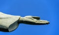 Detail of the left hand of Christ the Redeemer, Rio de Janeiro Royalty Free Stock Photo