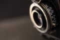 Detail of the lens of a very old camera Royalty Free Stock Photo