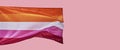 Detail of a lesbian pride flag, banner format