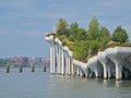 Detail of Little island, Hudson river Park, New York Royalty Free Stock Photo