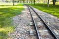 Detail of a little tramway in an urban park of Wie Royalty Free Stock Photo