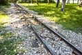 Detail of a little tramway in an urban park of Wien - Austria Royalty Free Stock Photo