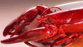 Detail of a lobster served on an oval plate. Royalty Free Stock Photo