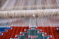 Detail of loom for weaving traditional handmade carpets, rugs. Royalty Free Stock Photo