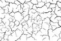 Lots lines of crack ground for abstract background on white background