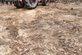 Lots tire track on dirty soil ground for abstract background Royalty Free Stock Photo