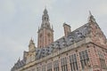 Detail of Louvain central university building and tower