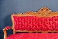 Luxurious antique red sofa