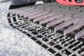 Detail of machine for skiing slope preparations Royalty Free Stock Photo