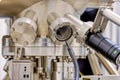 Detail of machinery in physics laboratory Royalty Free Stock Photo