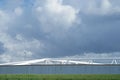 Detail of the Maeslant barrier against a cloudy sky Royalty Free Stock Photo