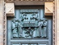 Detail of the main door of Saint Vitus cathedral in Prague