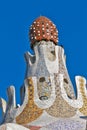 Detail of main entrance building at Parc Guell, Royalty Free Stock Photo