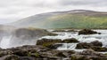 Detail of the majestic Godafoss waterfall near the city of Akureyri Royalty Free Stock Photo