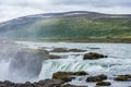 Detail of the majestic Godafoss waterfall near the city of Akureyri Royalty Free Stock Photo