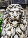 Detail of Lion Statue, Peles Castle Grounds, Romania Royalty Free Stock Photo