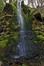 Detail of the Mallyan Spout Waterfall spilling over moss and rocks, Goathland Royalty Free Stock Photo